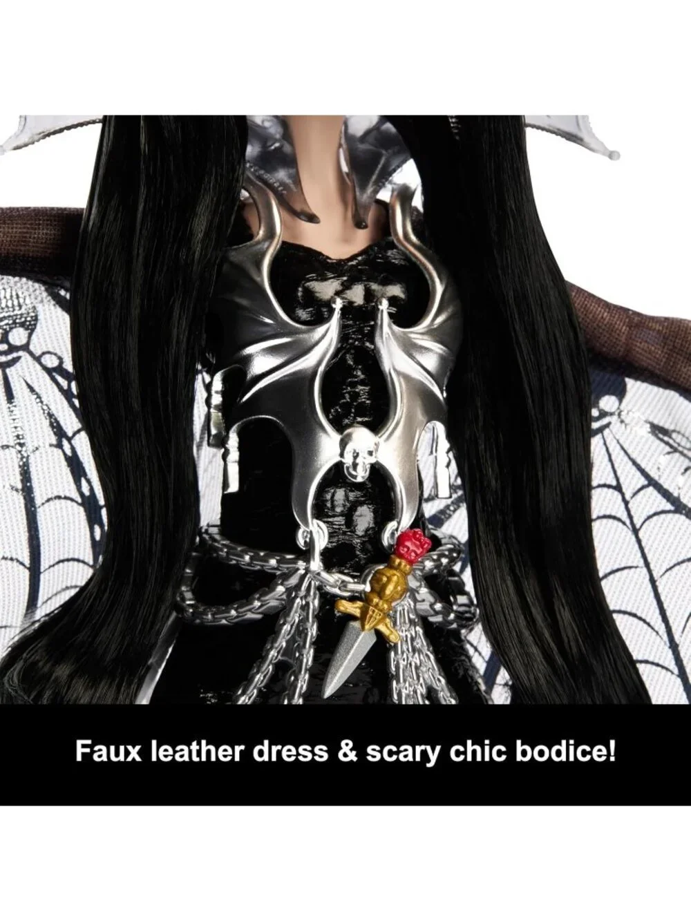 Monster High Doll Elvira Mistress of Dark Collectible in Black Faux Leather NIB